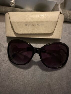 Michael Kors Women's Black Frame Sunglasses with Purple Lenses